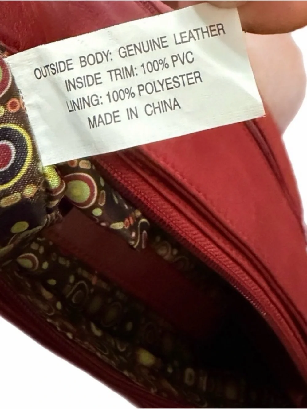 Red Leather Shoulder Bag with Gold Medallion Accents